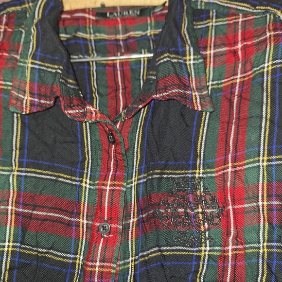 Lauren Ralph Lauren | Crest Plaid Long-Sleeve Shirt - Picture 4 of 6